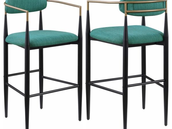 Tina Fabric Upholstered Bar Chair Green (Set of 2)