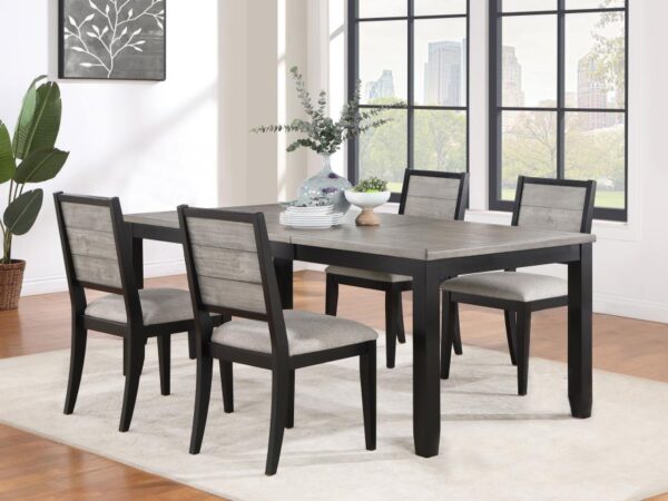 Elodie 5-piece Rectangular Extension Leaf Dining Set Black