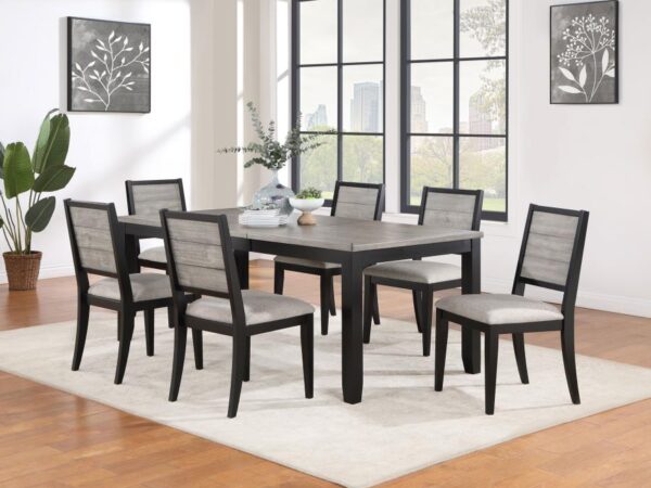 Elodie 7-piece Rectangular Extension Leaf Dining Set Black