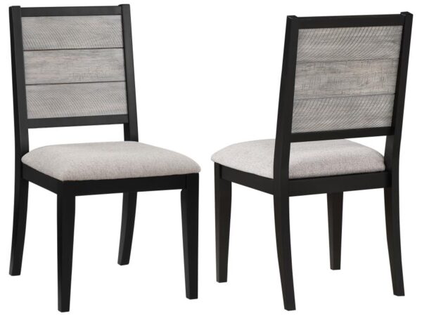 Elodie Wood Dining Side Chair Grey and Black (Set of 2)