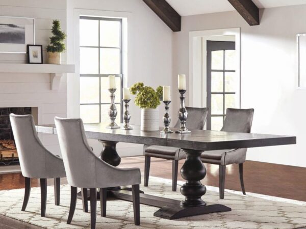 Phelps 5-piece Rectangular Dining Table Set Distressed Noir