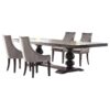 Phelps 5-piece Rectangular Dining Table Set Distressed Noir