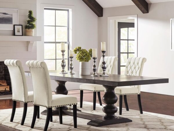 Phelps 5-piece Rectangular Dining Table Set Distressed Noir