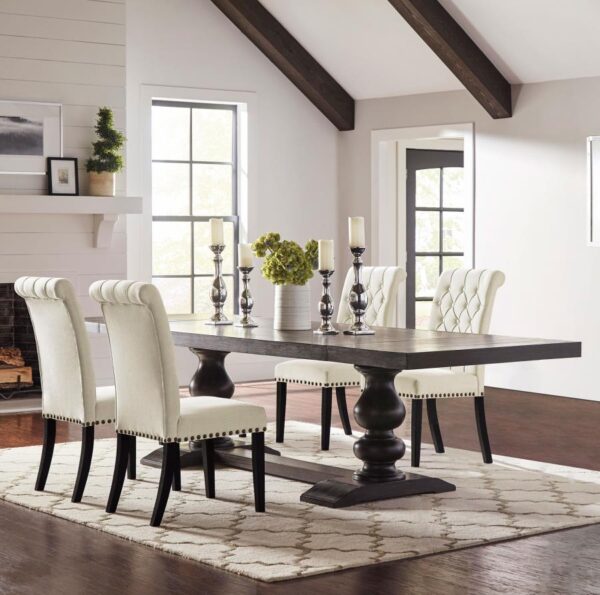 Phelps 5-piece Rectangular Dining Table Set Distressed Noir