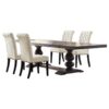 Phelps 5-piece Rectangular Dining Table Set Distressed Noir