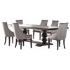 Phelps 7-piece Rectangular Dining Table Set Distressed Noir