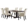 Phelps 7-piece Rectangular Dining Table Set Distressed Noir