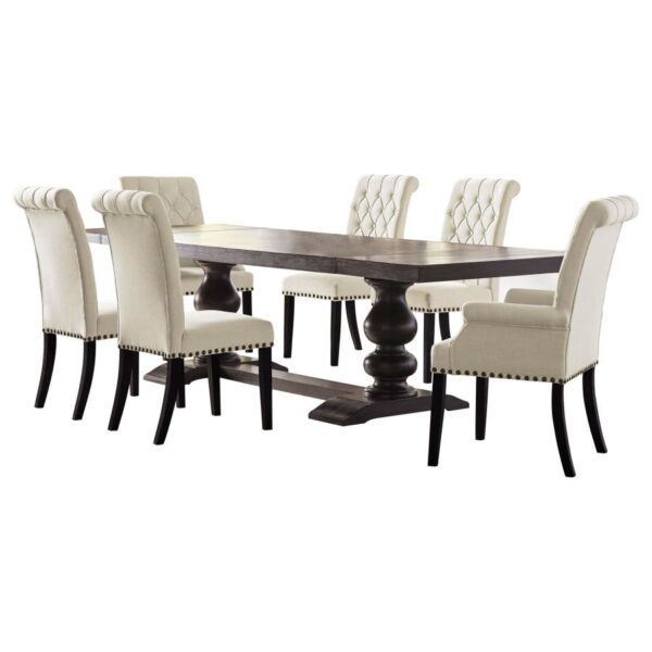 Phelps 7-piece Rectangular Dining Table Set Distressed Noir