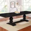 Phelps 123-inch Extension Leaf Dining Table Distressed Noir
