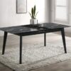 Crestmont 78-inch Extension Dining Table Black Faux Marble