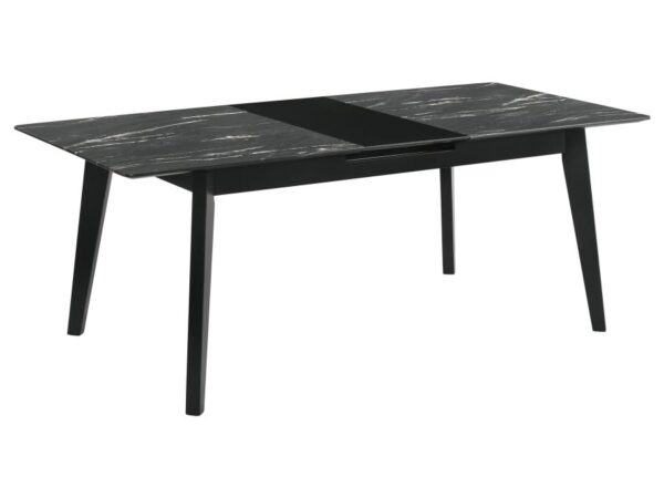 Crestmont 78-inch Extension Dining Table Black Faux Marble