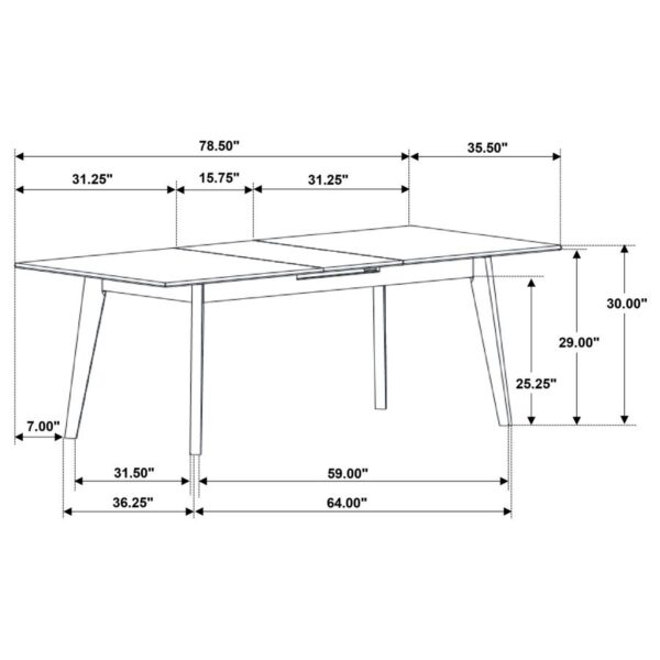 Crestmont 78-inch Extension Dining Table Black Faux Marble