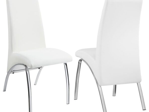 Bishop Upholstered Dining Side Chair White (Set of 2)
