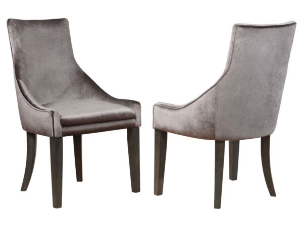 Phelps Velvet Upholstered Dining Side Chair Grey (Set of 2)
