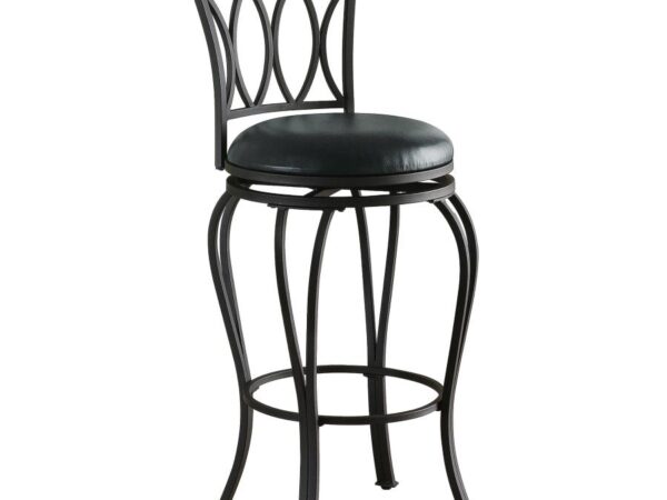 Adamsville Upholstered Swivel Bar Stool Black