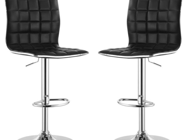 Ashbury Upholstered Adjustable Bar Stool Black (Set of 2)