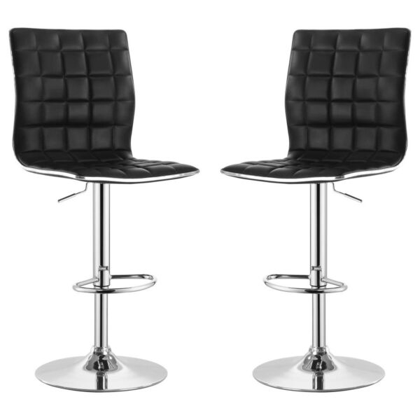 Ashbury Upholstered Adjustable Bar Stool Black (Set of 2)