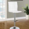 Ashbury Upholstered Adjustable Bar Stool White (Set of 2)