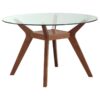 Paxton 5-piece Round Glass Top Dining Table Set Brown