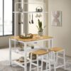 Edgeworth Kitchen Island Counter Table with Pot Rack White