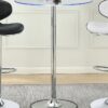 Thea Round 28-inch Glass Top LED Bistro Bar Table Chrome