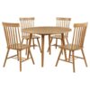 Andrews 5-piece Round Wood Dining Room Table Set Light Ash