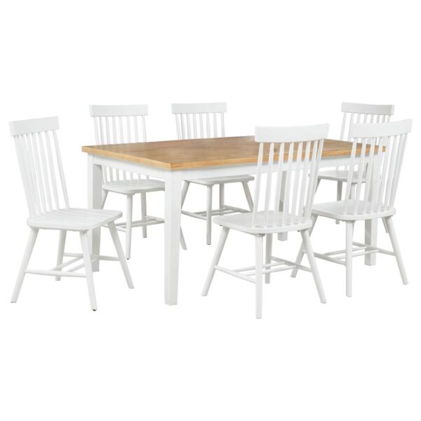 Andrews 7-piece Rectangular Dining Set Light Ash and White