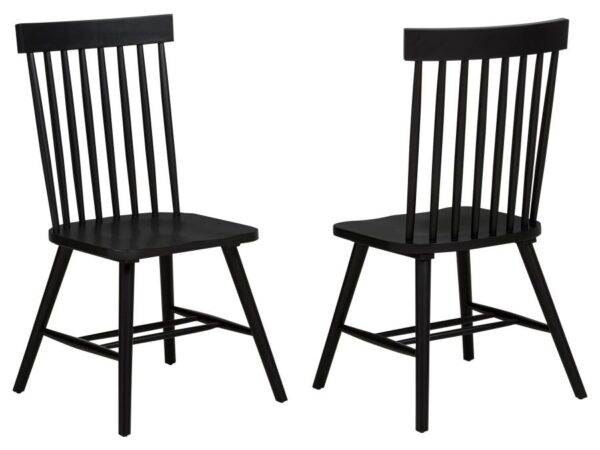 Andrews Windsor Spindle Back Dining Side Chair Black (Set of 2)