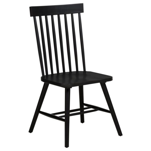 Andrews Windsor Spindle Back Dining Side Chair Black (Set of 2)