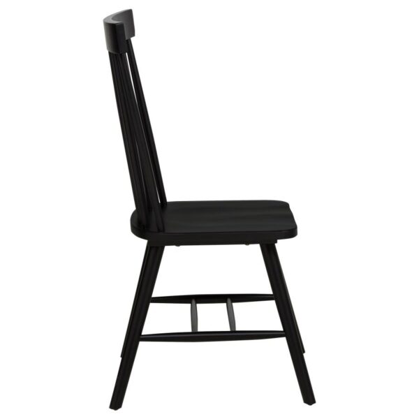 Andrews Windsor Spindle Back Dining Side Chair Black (Set of 2)