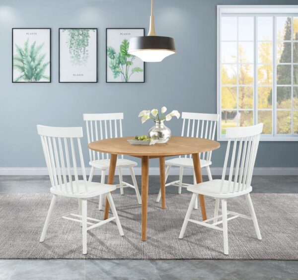 Andrews Windsor Spindle Back Dining Side Chair White (Set of 2)
