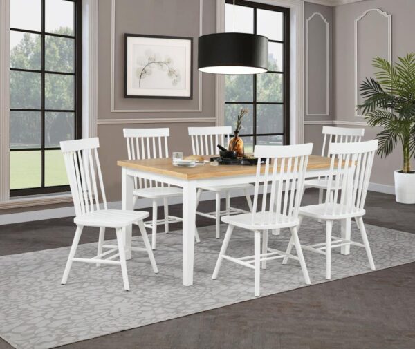 Andrews Windsor Spindle Back Dining Side Chair White (Set of 2)