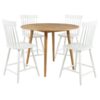 Andrews 5-piece Round Counter Dining Set Light Ash and White
