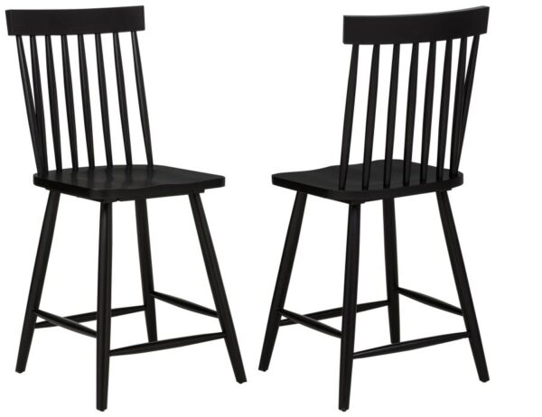 Andrews Windsor Counter Height Dining Side Chair Black (Set of 2)