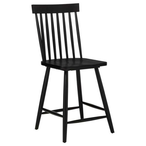 Andrews Windsor Counter Height Dining Side Chair Black (Set of 2)