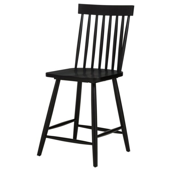 Andrews Windsor Counter Height Dining Side Chair Black (Set of 2)