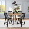 Andrews Windsor Counter Height Dining Side Chair Black (Set of 2)