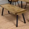 Maverick Wood Dining Bench Natural Mango and Black