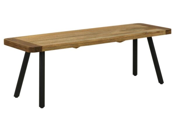 Maverick Wood Dining Bench Natural Mango and Black