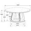 Trofello Round 60-inch Pedestal Dining Table White Washed