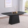Potero 73-inch Faux Marble Extension Leaf Dining Table Black