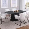 Potero 73-inch Faux Marble Extension Leaf Dining Table Black