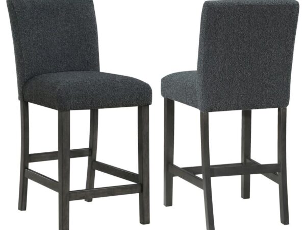 Alba Boucle Upholstered Counter Chair Black (Set of 2)