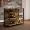 Renaldi 3-shelf Home Bar Wine Cabinet Rustic Nutmeg