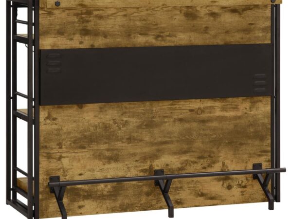 Renaldi 3-shelf Home Bar Wine Cabinet Rustic Nutmeg