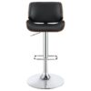 Folsom Upholstered Adjustable Bar Stool Black and Chrome