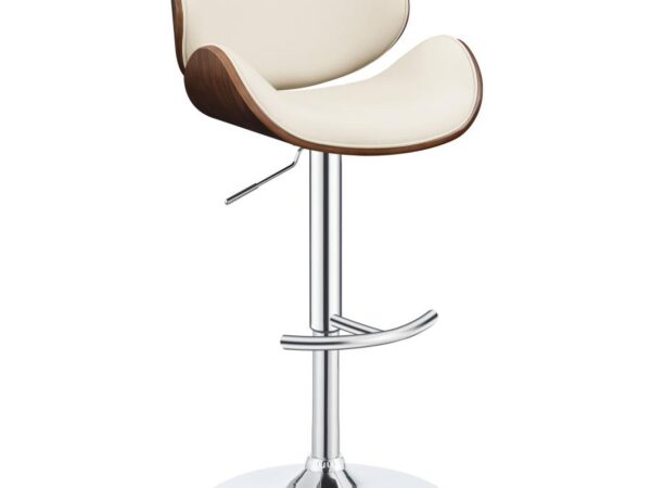 Harris Adjustable Bar Stool Ecru and Chrome