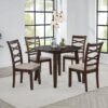 Barton 5-piece Round Wood Dining Table Set Dark Brown