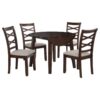 Barton 5-piece Round Wood Dining Table Set Dark Brown