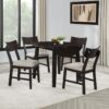 Catley 5-piece Round Drop Leaf Dining Table Set Dark Coffee